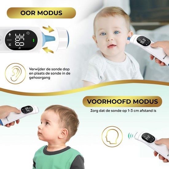 MostEssential Infrarot-Thermometer PRO Edition - Ohrthermometer - Fieberthermometer - Stirnthermometer - Körperthermometer - Fieberthermometer für Erwachsene, Kinder und Babys - berührungslos - 20F