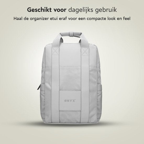 ONYX Rucksack 20L mit Laptop-Fach - Abnehmbare Organizer-Tasche - Damen und Herren - Laptop-Tasche - Schultasche - Rucksack - Grau
