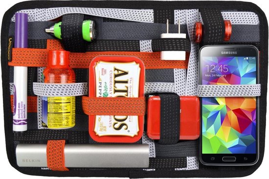 GRID IT! Der ultimative Taschenorganizer – Aufbewahrungssystem für iPad, schwarz/orange (mittel)