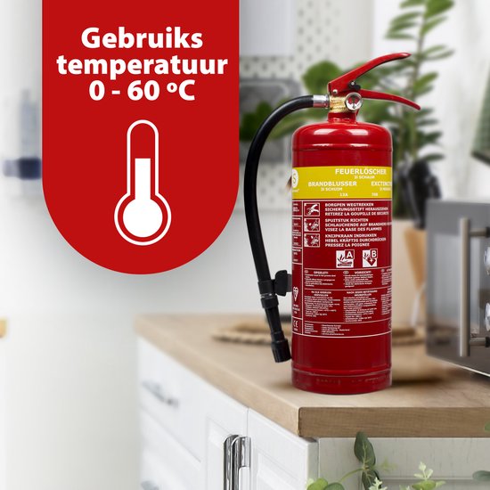 Smartwares FEX-15230 – Schaumfeuerlöscher 3 l – inkl. Aufhängebügel – Brandklassen A und B – BSI-zertifiziert
