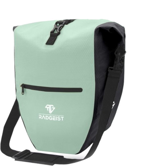Radgeist Packtasche für Gepäckträger 20L - Wasserdicht - Umhängetasche - Mintgrün - 47,1 x 37,3 x 6,2 cm