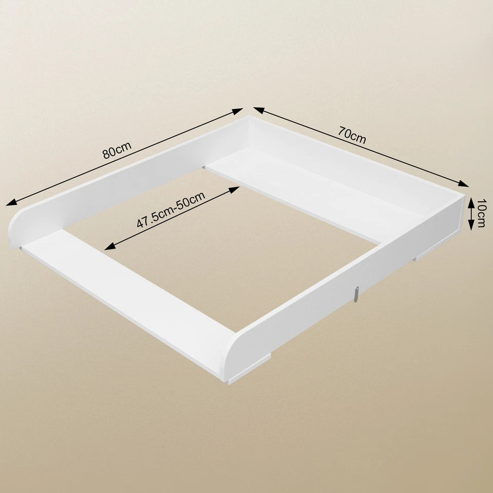 Woltu - Wickelauflage – Aufsatz – 80 x 70 x 10 cm – MDF – Weiß