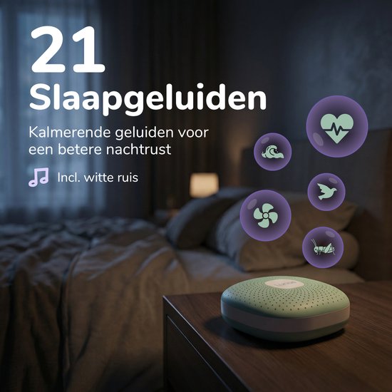 Lunae White Noise Machine 2026 – Gerät für weißes Rauschen mit Nachtlicht – Geeignet für Babys, Kinder und Erwachsene – Schlafhilfe für Babys – Schlaftrainer für Kinder – Mintgrün