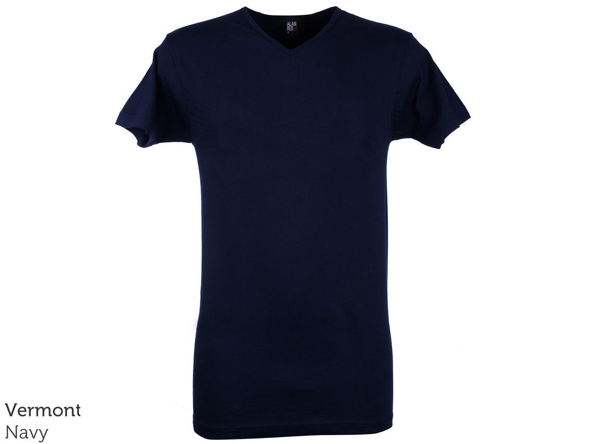 Alan Red Basic T-Shirt – V-Ausschnitt – Größe L – Black Vermont