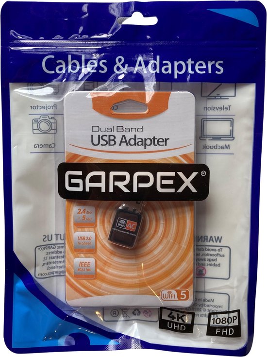 Garpex® WLAN-USB-Adapter 600 Mbit/s – Dualband – Kompaktes Design