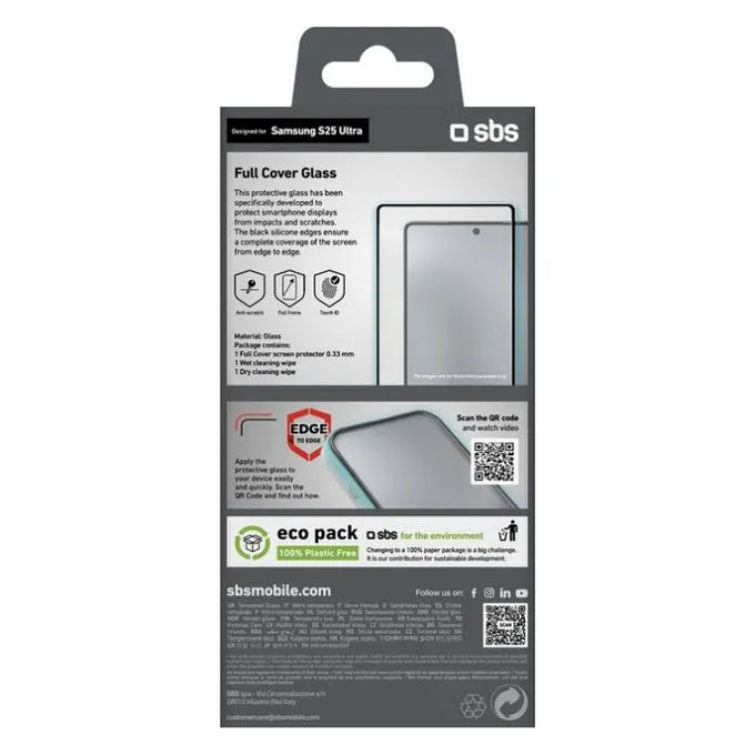 SBS Displayschutzfolie für Samsung Galaxy S25 Ultra - gehärtetes Glas - kratzfest