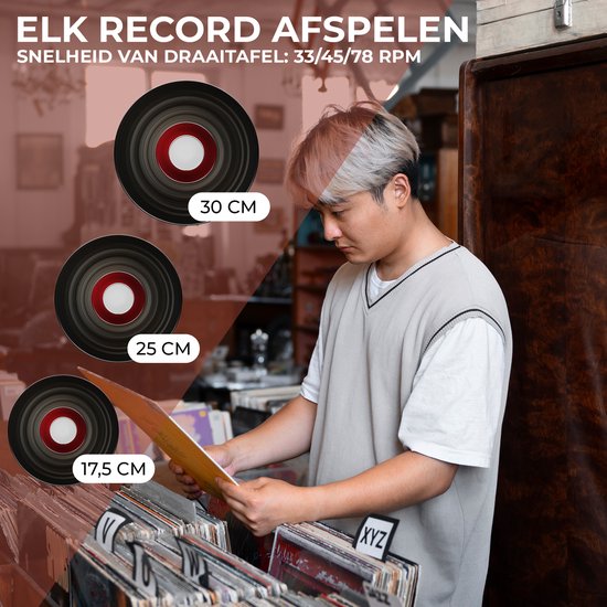 Denver Plattenspieler - Eingebaute Lautsprecher und Verstärker - Inkl. PC Software - Auto-Stop - Retro - VPL130