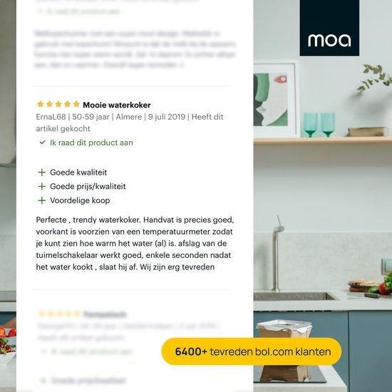 MOA Retro-Wasserkocher Pastellcreme - Elektrisch - Edelstahl - EK4TC