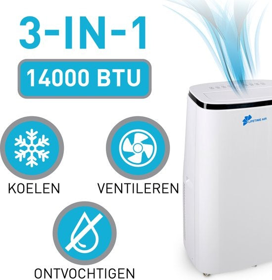 Lifetime Air Mobiles Klimagerät/Ventilator/Entfeuchter - 3-in-1 - 14000 BTU - bis zu 96m3