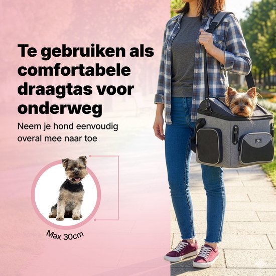 Jake und Jacky Hunde-Fahrradkorb – Fahrradkorb für den Hund vorne – Hunde-Fahrradkorb – Autositz für Hunde – Kleine Hunde bis max. 8 kg – 39 x 28 x 34 cm