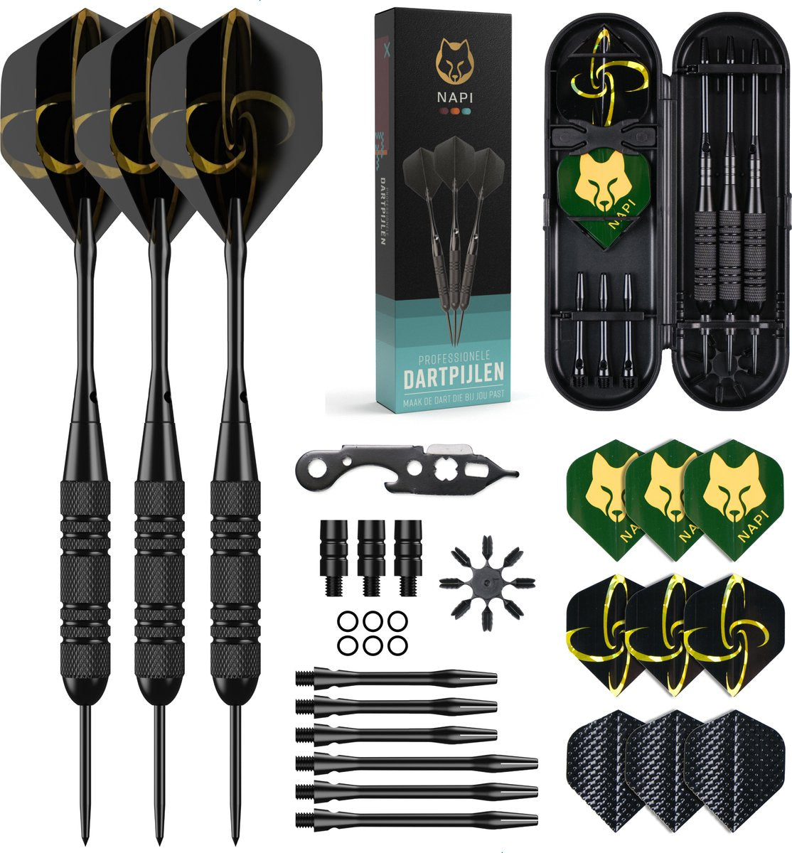 NAPI Darts - 3 Darts (40 Stück) - 23/25 Gramm Darts - Premium Messing Darts