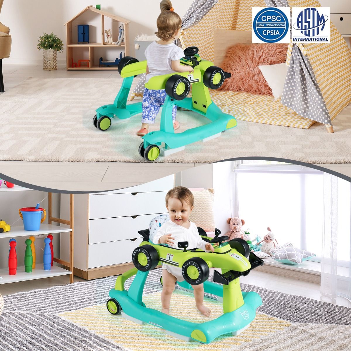 Coast 4-in-1-Kinderwagen – höhen- und geschwindigkeitsverstellbar – zusammenklappbar – schwarz