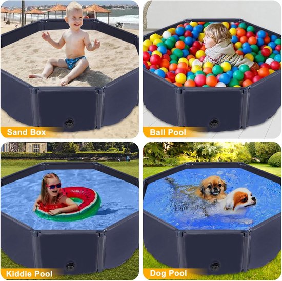Yaheetech Faltbares Hundeschwimmbecken Ø 100 cm – PVC – rutschfest – mit Bürste/4 Flicken – Blau