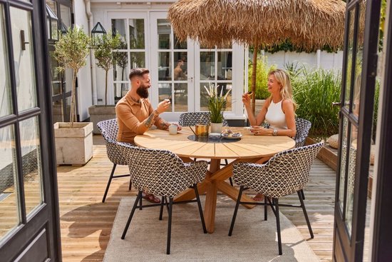 Hartman Provence Runder Gartentisch 150 cm – Natur-Teakholz