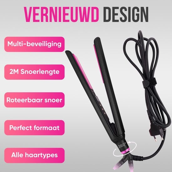 Strex Glätteisen - 2 in 1 - Glätten und Locken - Keramik - 120/230°C - Lockenstab