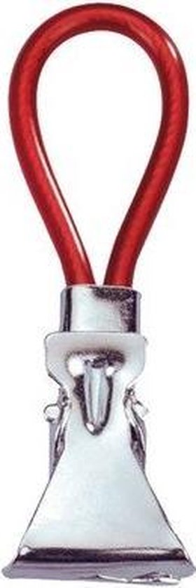 Wenko Aufhängeclips 5,3 x 1 x 1,7 cm, Stahl mit Gummibeschichtung, rot