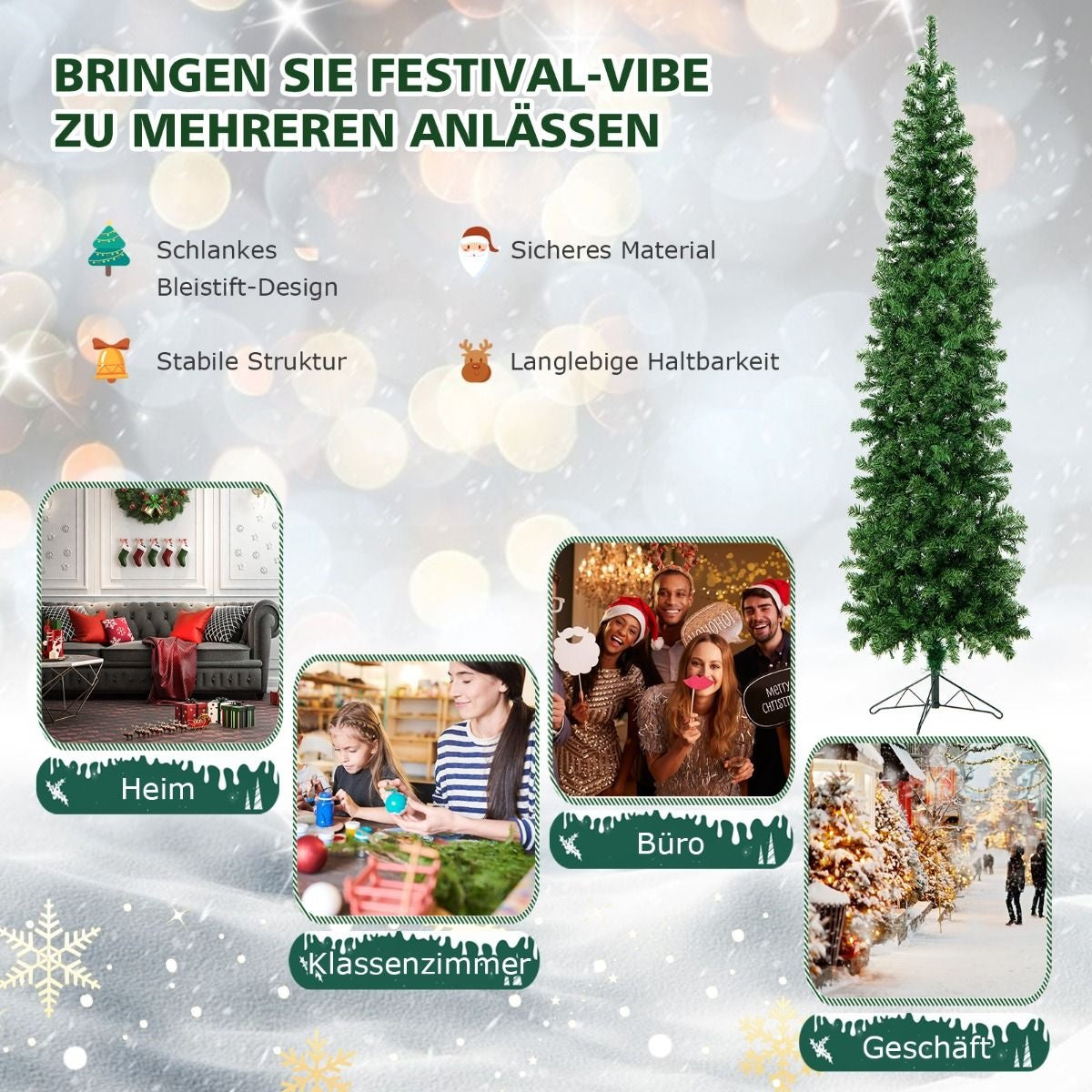 Halber künstlicher Weihnachtsbaum Coast mit 150 LED-Lichtern - 210 cm