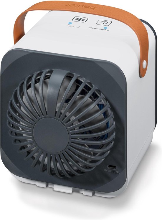 Beurer LV 50 Fresh Luftkühler – Luftkühler & Tischventilator – Kompakt – Tragbar – 3 Geschwindigkeitsstufen – Inkl. Flasche und Micro-USB-Kabel – 3 Jahre Garantie – Weiß