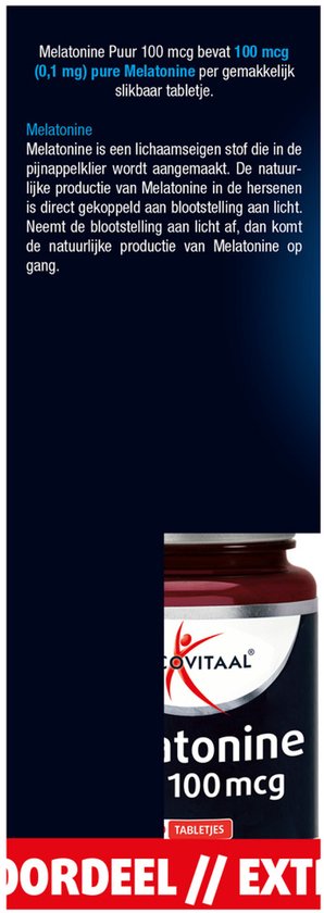 Lucovitaal Melatonin Pur 100 mcg Nahrungsergänzungsmittel – 2 x 500 Tabletten