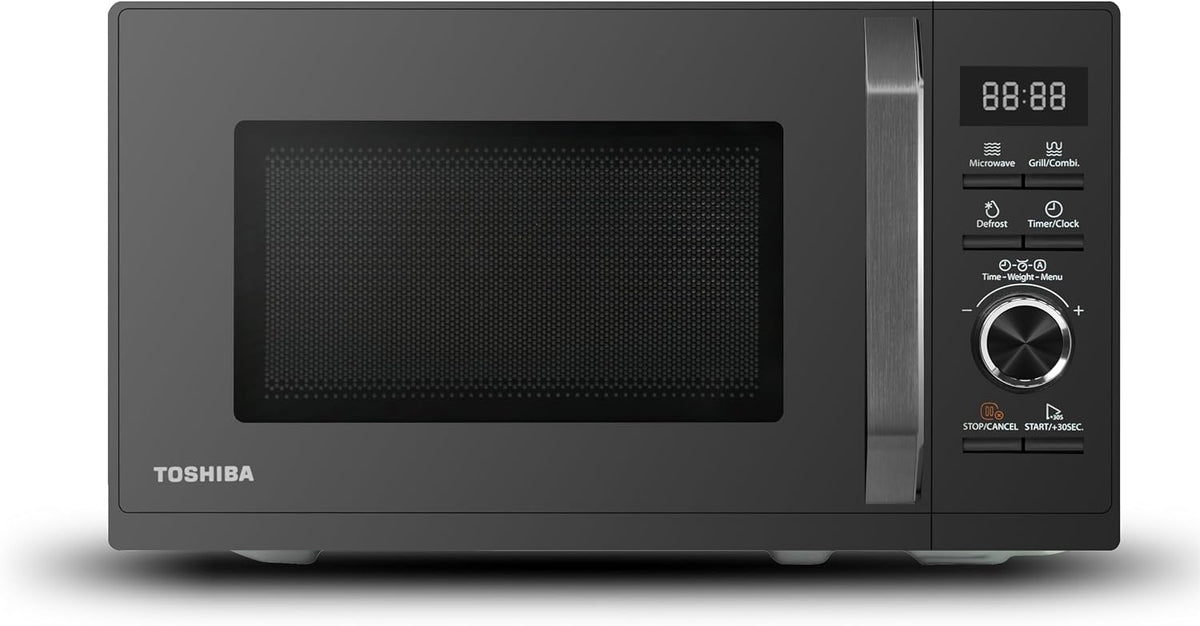 Toshiba MW3-AG20PE(BK) Mikrowelle mit Grill – 20 Liter – Schwarz