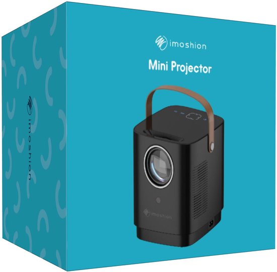 iMoshion Tragbarer Beamer - Full HD Mini-Beamer / Projektor - Streaming über WiFi - Schwarz