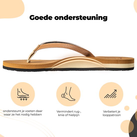 Pantoffeln Damen - Sandalen - Braun - Größe 39 - Comfeet