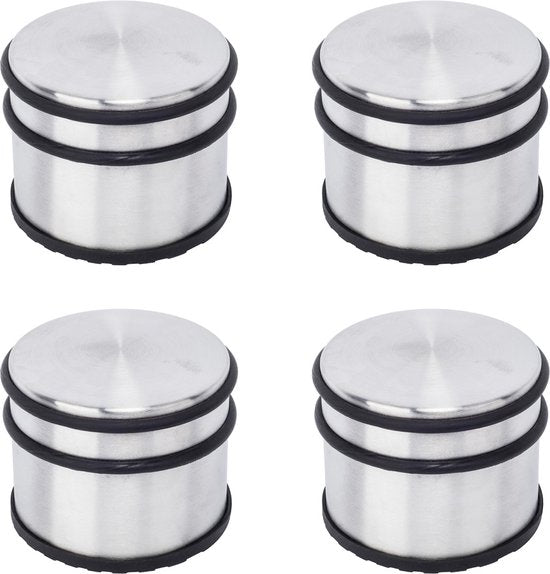 BRASQ 4er-Set Türstopper – Türstopper aus Edelstahl mit Anti-Rutsch-Beschichtung – 1,1 kg Für den Innen- und Außenbereich – Türpuffer ⌀9 x 7,5 cm