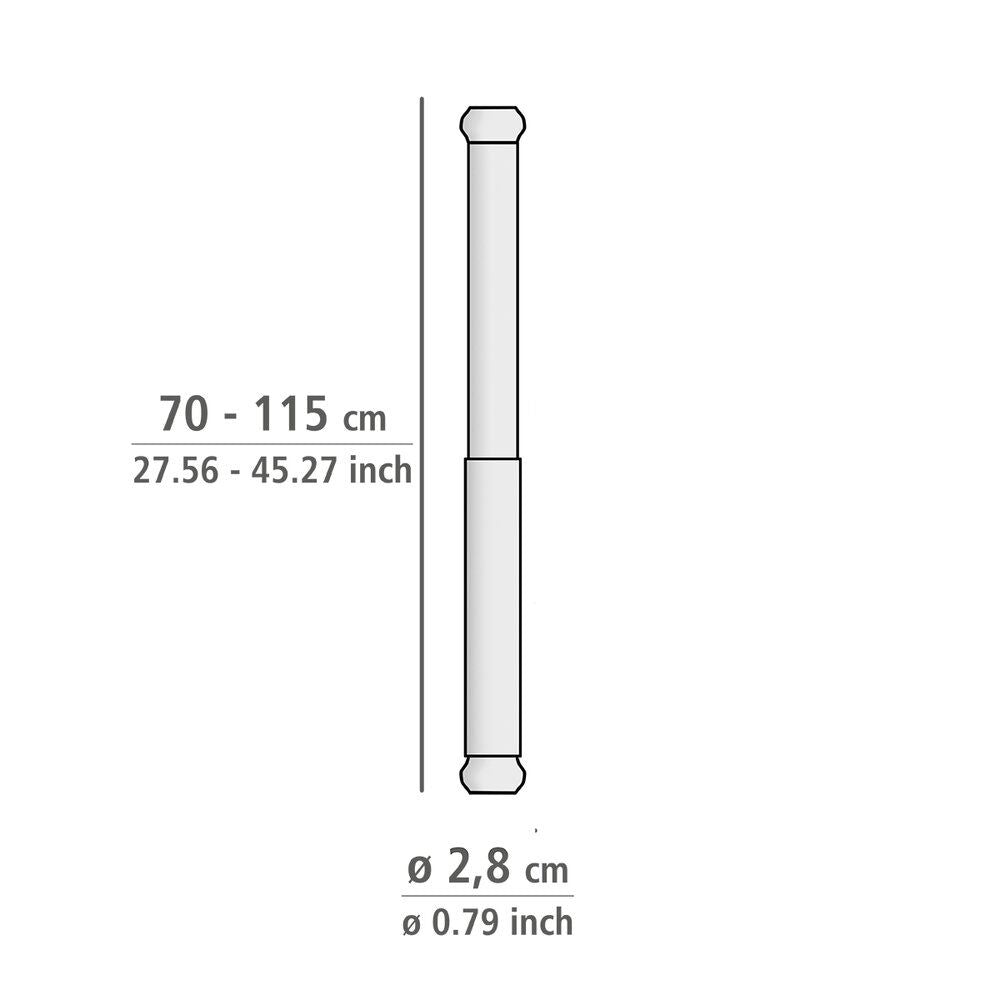WENKO Luz Teleskop-Duschstange Chrom – 70–115 cm – Edelstahl