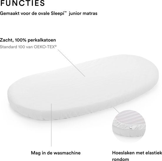 Stokke® Sleepi™ Juniorbett-Spannbetttuch – 165 cm – Weiß
