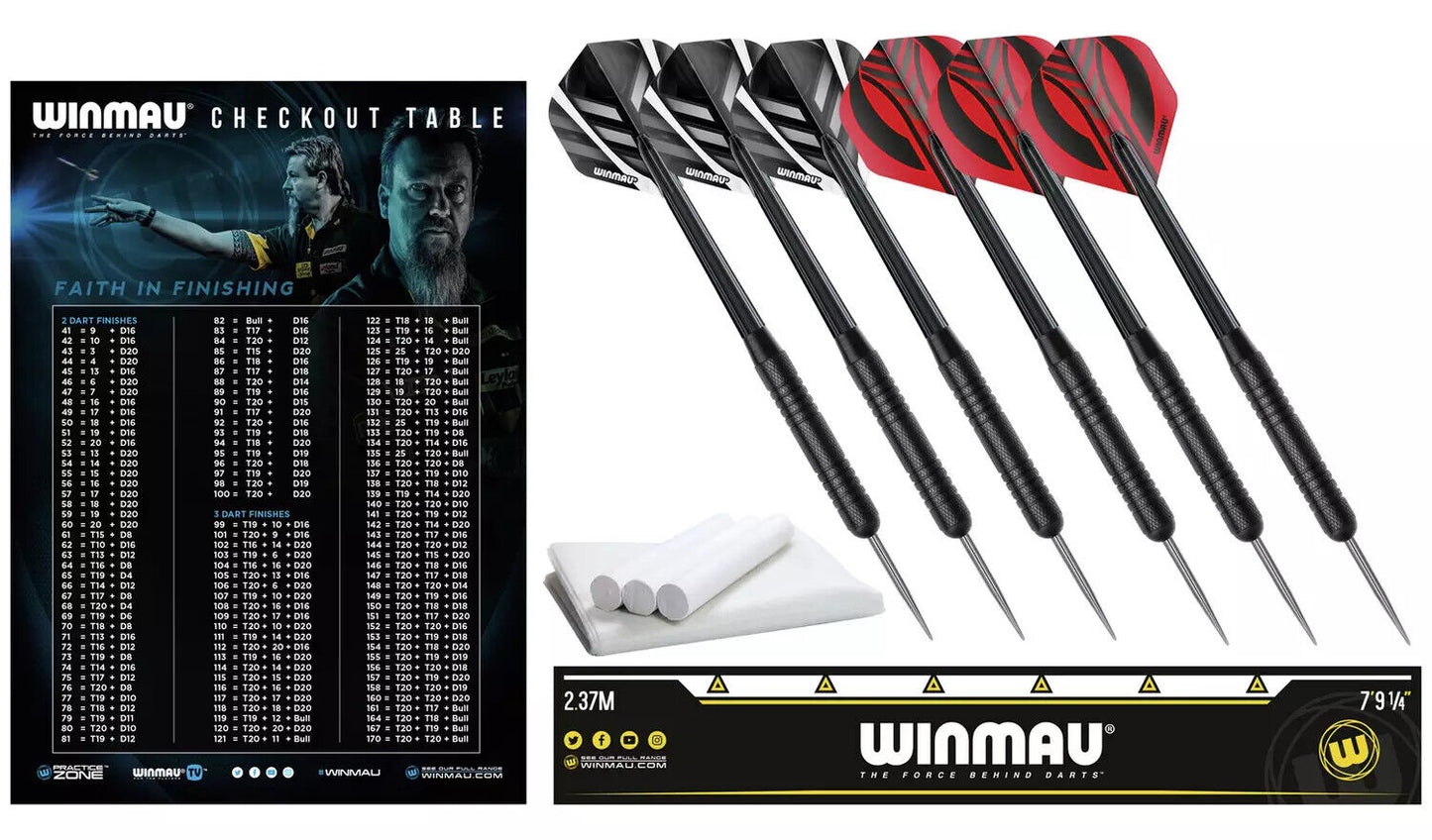 Winmau Blade 6 Darts Set mit Aufbewahrungskoffer - Schwarz - 60×54×8 cm