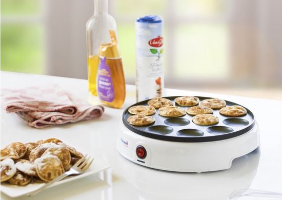 Bestron Poffertjes-Pfanne – APFM700W – 800 W – Poffertjes-Gerät – elektrisch – weiß – 5 Jahre Garantie