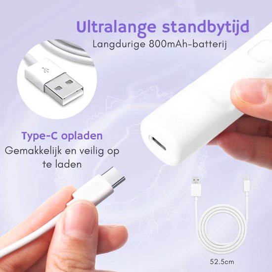 Rubye® - Elektrischer Diamantmalstift - Mit Vakuumtechnik - Wiederaufladbar über USB-C - Komfortabel in der Anwendung - Für runde und eckige Steine - Weiß