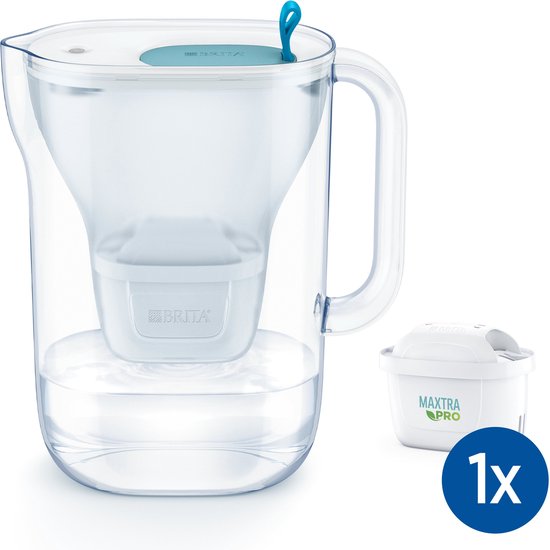BRITA Wasserfilterkanne „Style cool“ – 2,4 l – Blau – Inkl. 1 MAXTRA PRO Pure Performance Wasserfilter – Nachhaltig verpackt