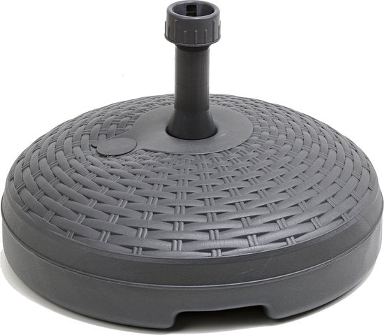 Sonnenschirmfuß Rattanoptik - rund - anthrazitgrau - D45 cm - 20 Liter - Kunststoff - befüllbar