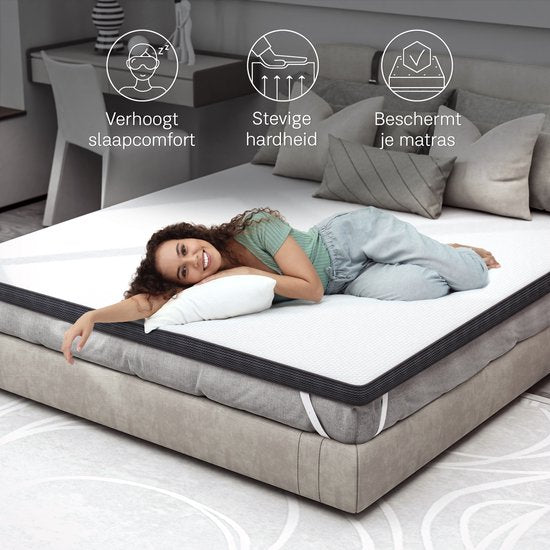 CozySense® Topper Matratze 180x200 - Top Matratze - Matratzenauflage - Topdeck Matratze - Memory Foam mit Cooling Gel - CertiPUR® - Firm Firm Firmness - 8 CM - Waschbarer Bezug