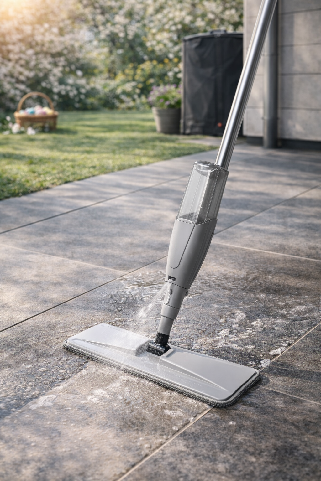 UltraClean Mikrofaser-Bodenwischer - Mit Spray - 118 cm - Grau