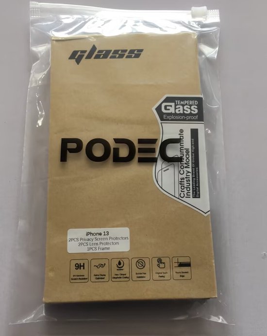 Podec 2x Displayschutzfolie und 2x Kameralinsenschutz für iPhone 13 - gehärtetes Schutzglas - transparent und kratzfest - gehärtete Glasabdeckung