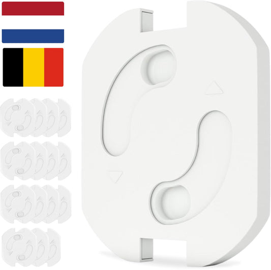 Steckdosenschutz - 15 Stück - Baby- und Kinderschutz - Geeignet für niederländische Steckdosen - Weiß