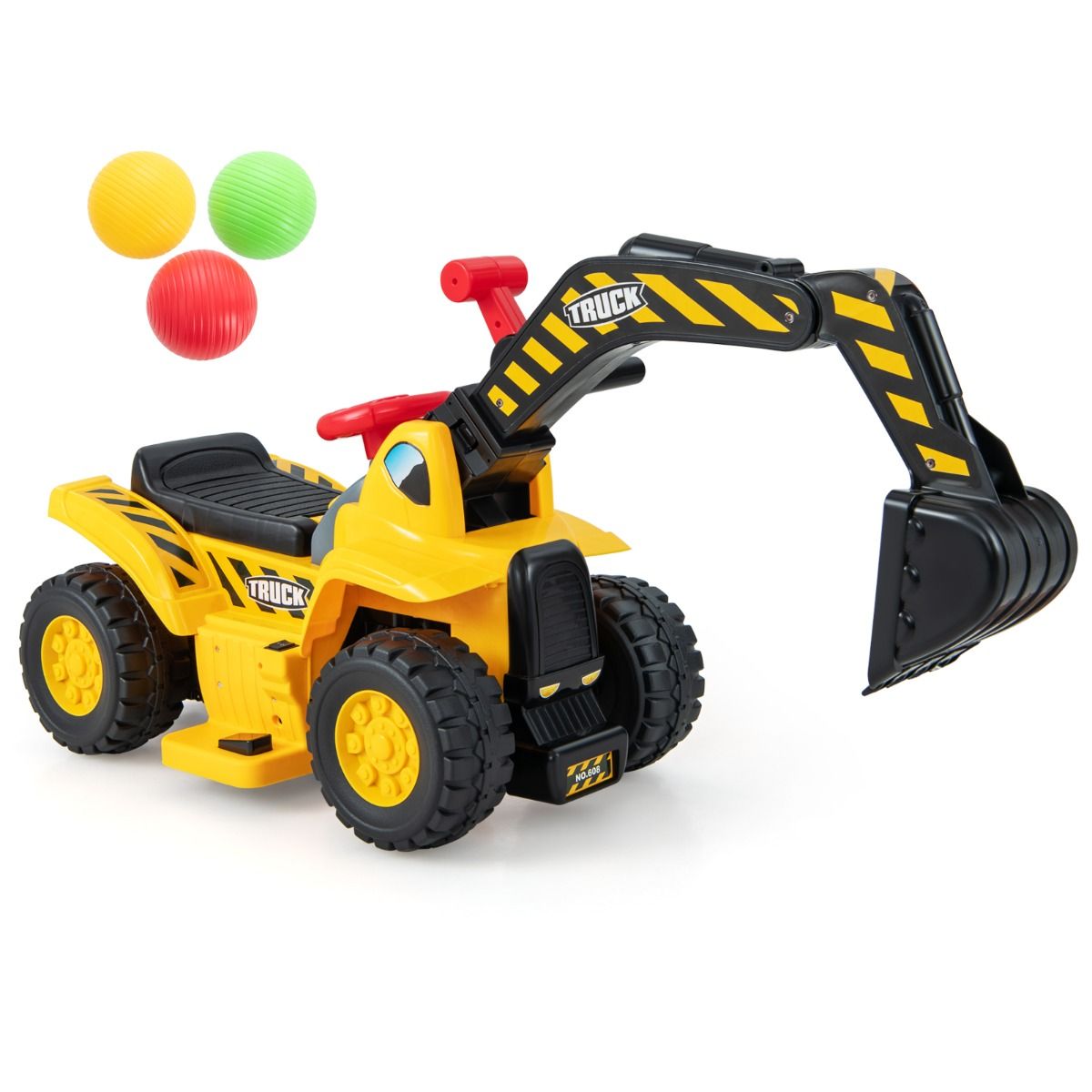 Coast Elektrischer Bagger für Kinder – Mit steuerbarer Schaufel – Soundeffekte – Gelb und Schwarz