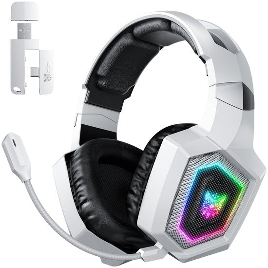 Onikuma GT806 Headset – kabelgebunden und kabellos, Kopfbügel, Gaming, Bluetooth, weiß