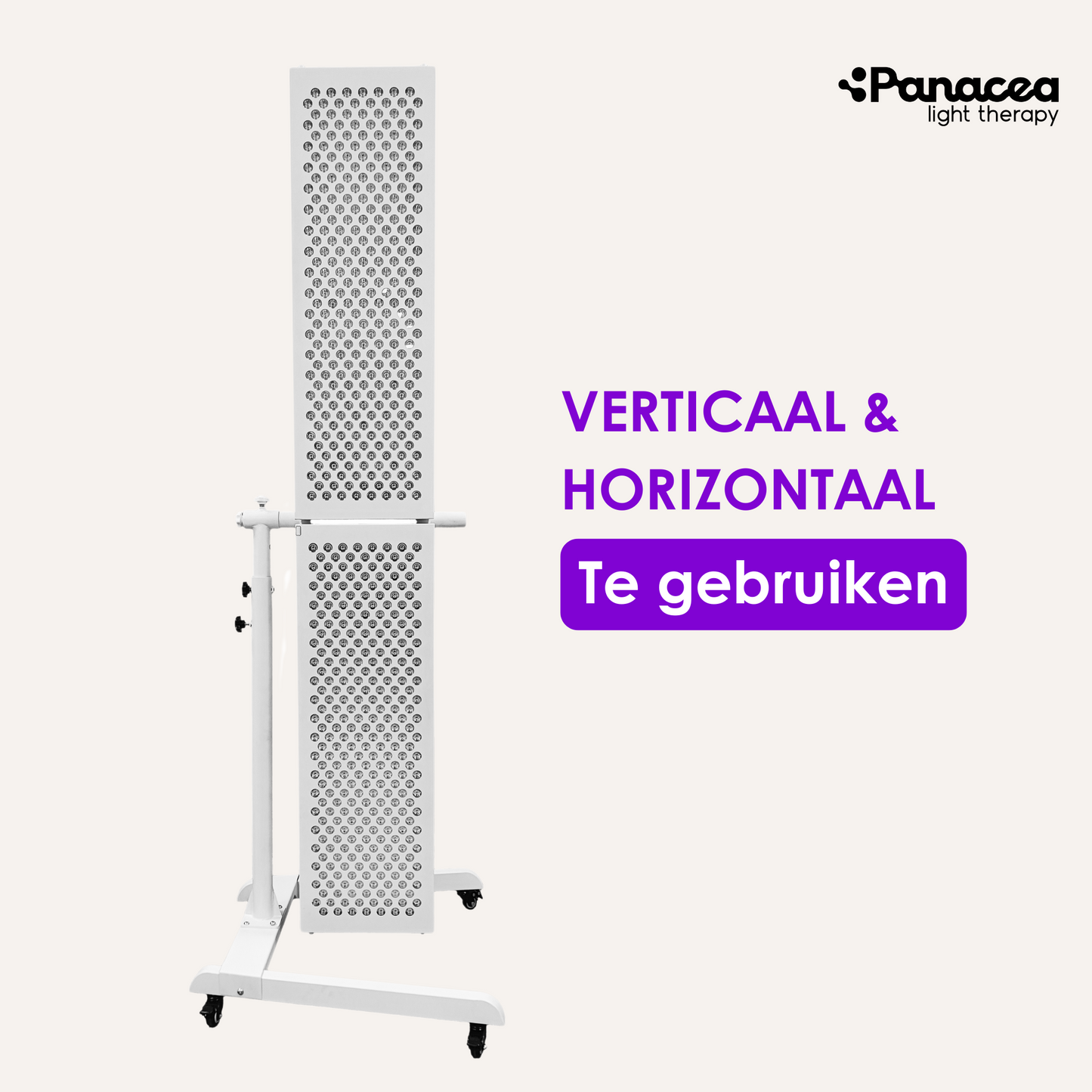 Panacea Light Therapy Mobile Panel Stand - Verstellbare Höhe bis zu 160 cm - Max. 20 kg - Metall - Weiß