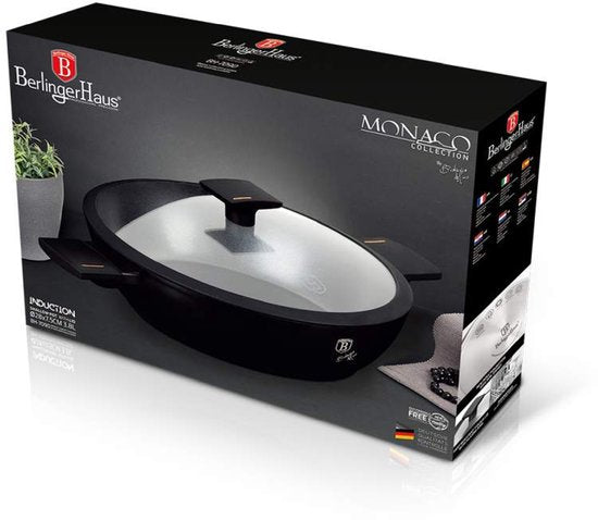 Tiefe Pfanne mit Deckel und Titanbeschichtung, 28 cm, Monaco-Kollektion