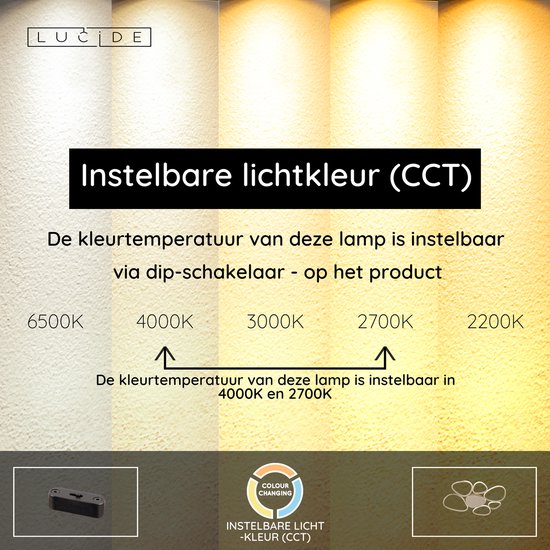 Lucide SAMLING – Deckenleuchte – LED, dimmbar – CCT – 1x72 W, 2700 K/4000 K – Taupe