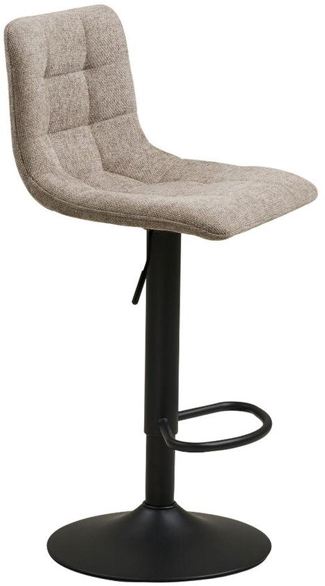 Anea Barhocker - höhenverstellbar - Stoffsitz mit Metallgestell - Modernes Design - Grau