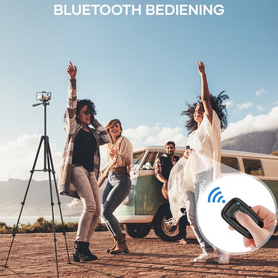 Studio ME Stativ Smartphone - 128 cm - Inkl. Bluetooth-Fernbedienung - Schwarz