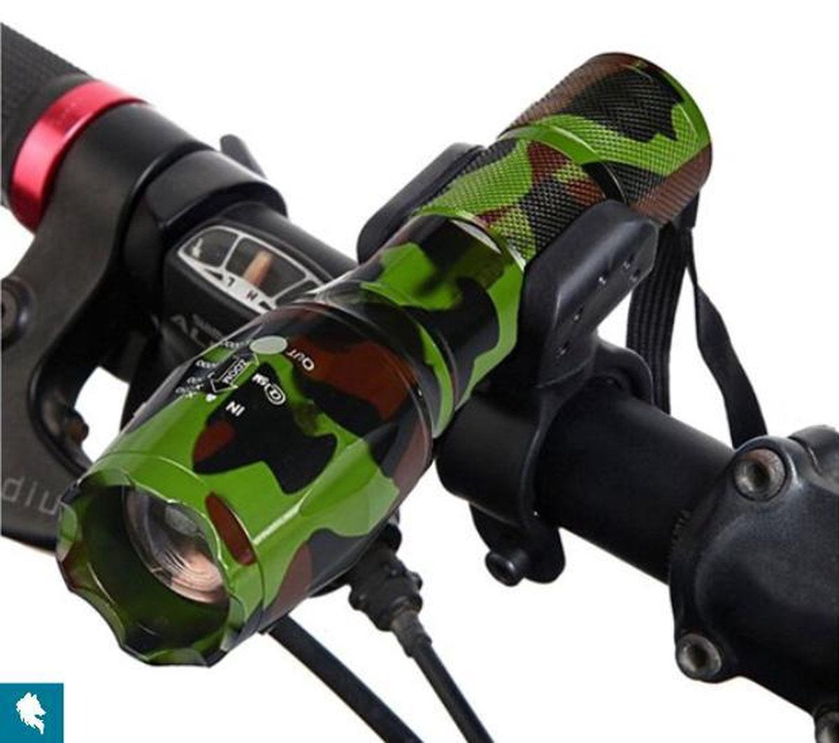 DutchWanted - Taschenlampe - inkl. Fahrradhalterung - Grün