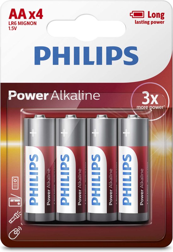 4x Philips Power Alkaline - AA-Batterien - 4 Stück