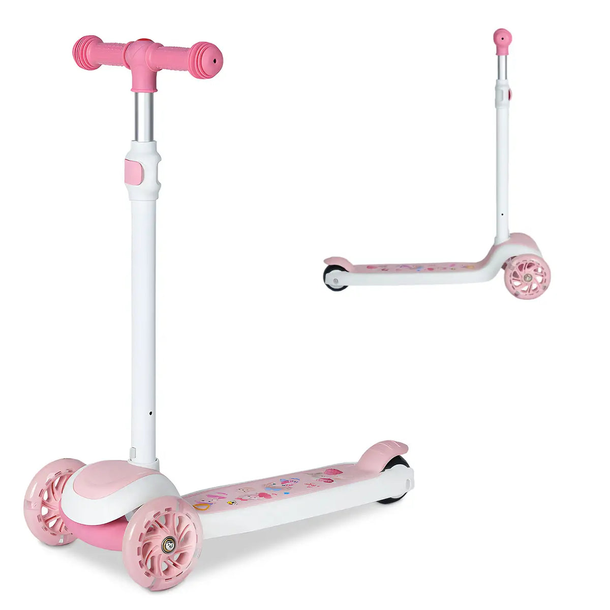 Neuleb Balance-Scooter mit beleuchteten Rädern – extra breites Deck – rosa