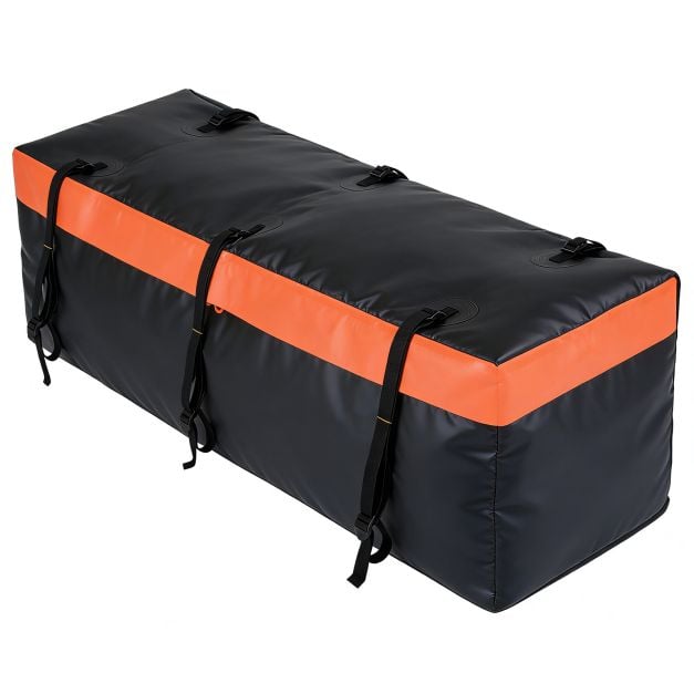 Coast Gepäcktasche für Anhängerkupplungsträger – 255 l – 129 x 42 x 45 cm – Orange und Schwarz