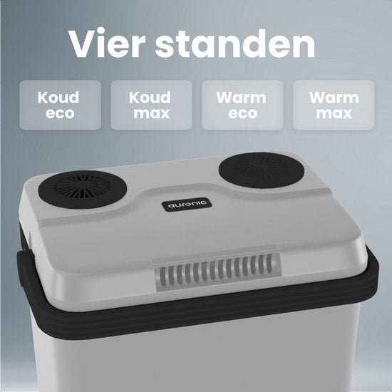 Auronic Coolbox Electric 12V und 230V - 25L - Camping-Kühlschrank - Auto - Kühlung und Heizung - Kühlbox - Hellgrau